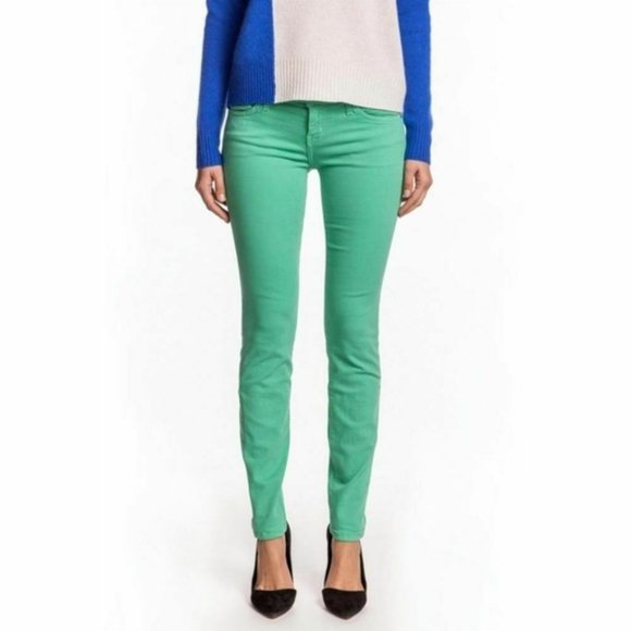 Current Elliott The Ankle Skinny Denim Pond Green - Picture 4 of 4